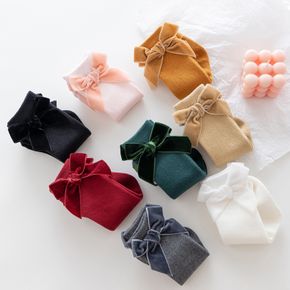 Baby / Toddler Solid Bow Decor Mid-calf Socks